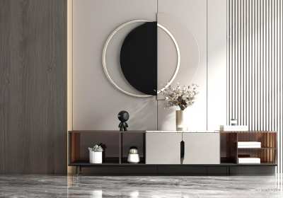 现代电视柜3D模型下载